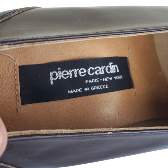 Pierre Cardin 70s Men Size 8 Brown Patent Leather Slip On Shoes Deadstock NWOT - Picture 3 of 12
